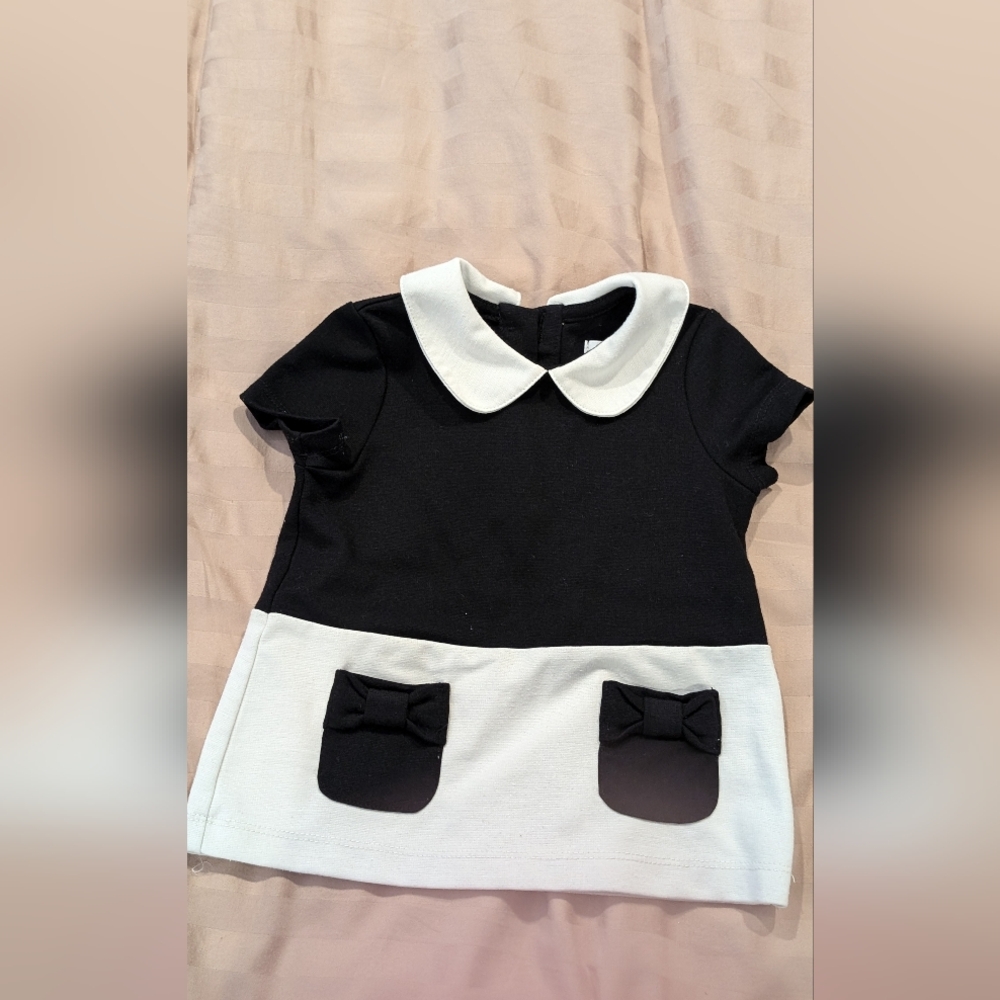 Black and cream colored dress, Joe Fresh, size 3-6 months
